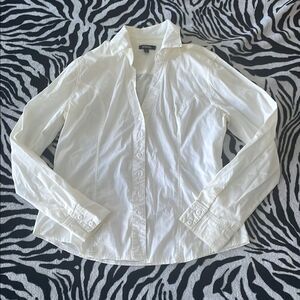 Xoxo white long sleeve button down collared shirts lat dress shirt blouse size L